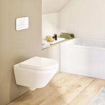 Vas WC suspendat Villeroy & Boch Architectura TwistFlush, CombiPack, cu capac SoftClose, alb alpin